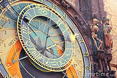 Astronomical clock in Prague Stock Photo