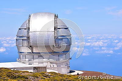 Astronomical Observatory Telescope, la palma telescope national observatory Editorial Stock Photo