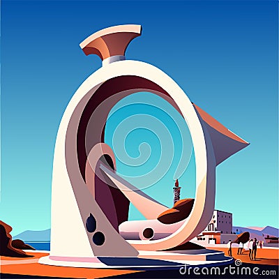 Astronomical observatory. Vector illustration in flat cartoon style. AI generated Vector Illustration