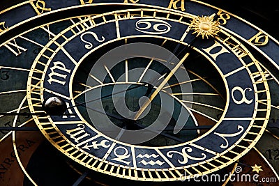 Astronomical prague clock Stock Photo
