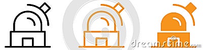 Astronomical Space Observatory Icon for Astronomy and Science Graphics Perfect for Representing Observatories and Space Vector Illustration