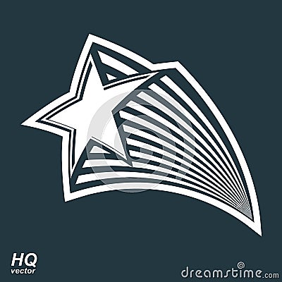 Astronomy conceptual illustration, pentagonal comet star - celes Vector Illustration