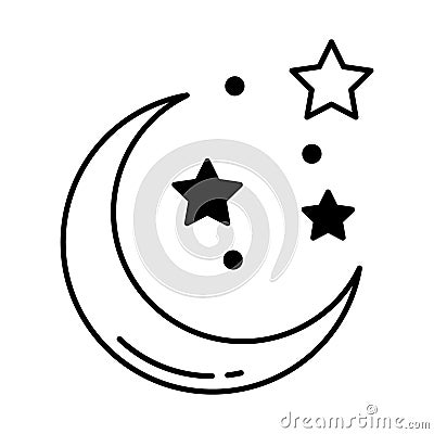 Astronomy Half Glyph and Line mixing Vector icon which can easily modify or edit Vector Illustration