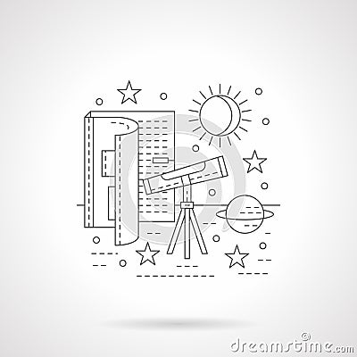Astronomy lessons detail line icon Stock Photo
