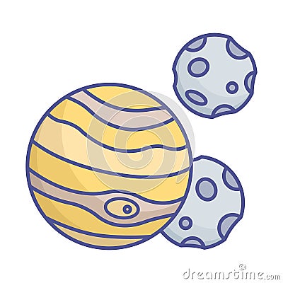 Astronomy outline with color fill inside vector icon which can easily modify or edit Vector Illustration