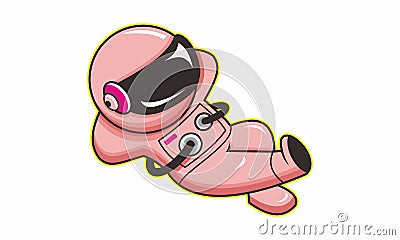 astronout enjoy Vector Illustration