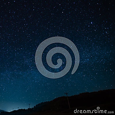 Astrophoto, night landscape, horoscopes. Screensaver on the screen, space Stock Photo