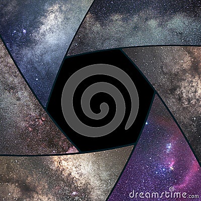 Astrophotography collage. Shutter collage Universe. Space Astronomy Stock Photo