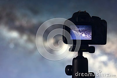 Astrophotography. Space Astronomy Long exposure photography. Stock Photo