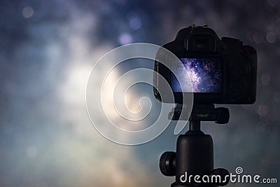 Astrophotography. Space Astronomy Long exposure photography. Stock Photo