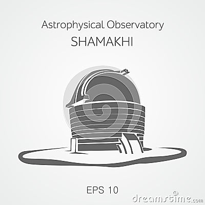 Astrophysical observatory Shamakhi. Vector Illustration