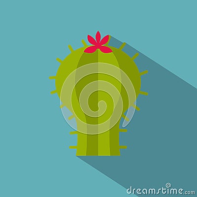 Astrophytum cactus icon, flat style Vector Illustration