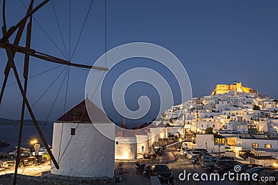 Astypalaia at dusk Stock Photo