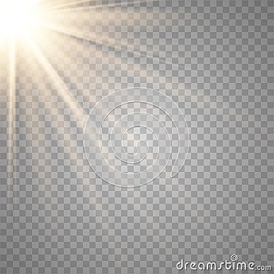 Vector transparent sunlight special lens. Vector Illustration