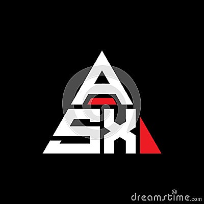 ASX triangle letter logo design with triangle shape. ASX triangle logo design monogram. ASX triangle vector logo template with red Vector Illustration