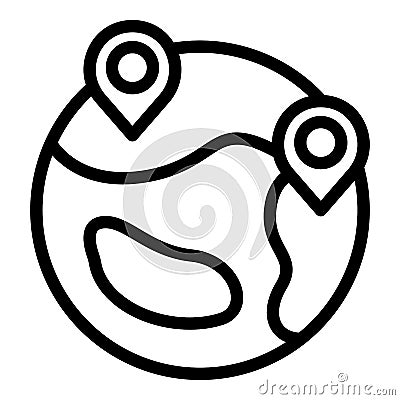 Asylum global location icon outline vector. Migration family Vector Illustration