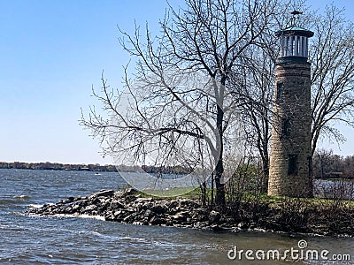 Small lighthouse in Oshkosh, Wisconsin Stock Photo