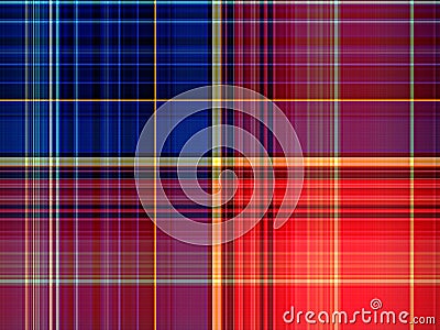 Asymmetric blue and red plaid background Stock Photo