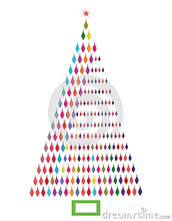 Asymmetric Christmas Tree Vector Illustration