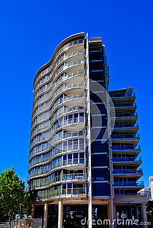 Asymmetric Modern Multi Level Apartment Building Editorial Stock Photo