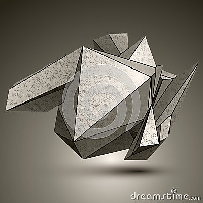 Asymmetric technical zink object, contrast cybernetic spatial element. Vector Illustration