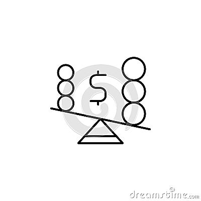 Asymmetry, unbalance icon. Element of business icon. Thin line icon Stock Photo