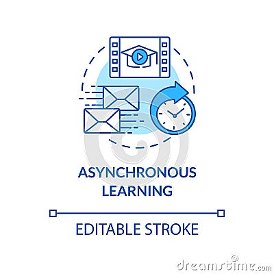 Asynchronous learning concept icon Vector Illustration