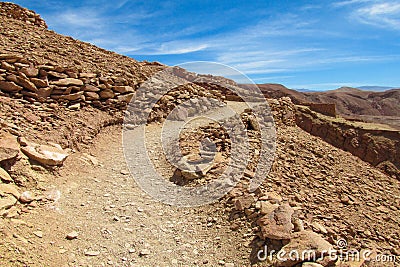 Atacama desert landscape unparved road on a hill Stock Photo