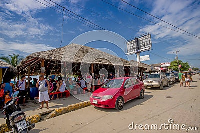 ATACAMES, ECUADOR - March 16, 2016: Steet view of beach town located on Ecuador's Northern Pacific coast. It is located Editorial Stock Photo