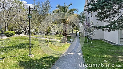 Atakoy district, a suburb of Istanbul with its modern architecture, green gardens and nature. Editorial Stock Photo