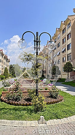 Atakoy district, a suburb of Istanbul with its modern architecture, green gardens and nature. Editorial Stock Photo