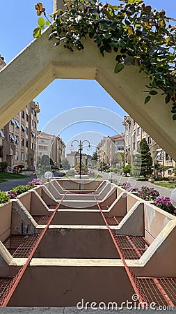 Atakoy district, a suburb of Istanbul with its modern architecture, green gardens and nature. Editorial Stock Photo