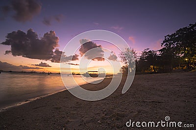 Atardecer en la playa de Malapascua, Filipinas. Sunset on the beach of Malapascua, Philippines. Stock Photo