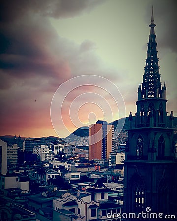 Atardecer en Quito Ecuador Editorial Stock Photo