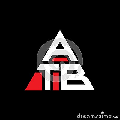 ATB triangle letter logo design with triangle shape. ATB triangle logo design monogram. ATB triangle vector logo template with red Vector Illustration