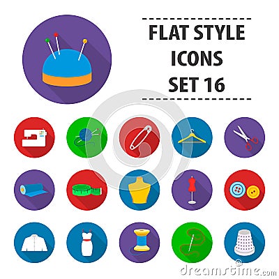 Atelie set icons in flat style. Big collection atelie vector symbol stock illustration Vector Illustration