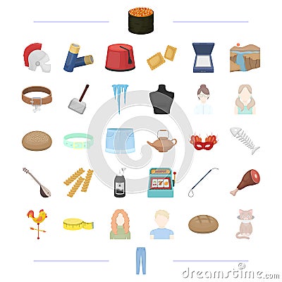 Atelier, appearance, hairdo and other web icon in cartoon style. tool, food, equipment, travel icons in set collection. Vector Illustration