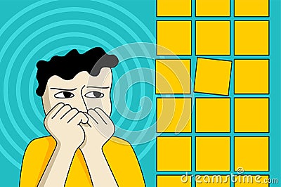 Atelophobia or perfectionism concept Vector Illustration