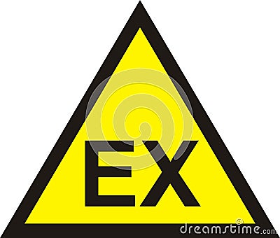 ATEX Explosive atmosphere area zone warning sign. Cartoon Illustration