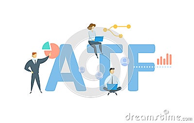 ATF, As Trustee For. Concept with keyword, people and icons. Flat vector illustration. Isolated on white. Vector Illustration