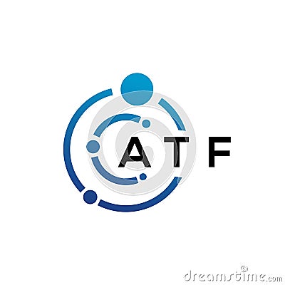 ATF letter logo design on black background. ATF creative initials letter logo concept. ATF letter design Vector Illustration
