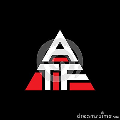 ATF triangle letter logo design with triangle shape. ATF triangle logo design monogram. ATF triangle vector logo template with red Vector Illustration