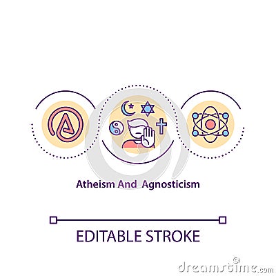 Atheism and agnosticism concept icon Vector Illustration