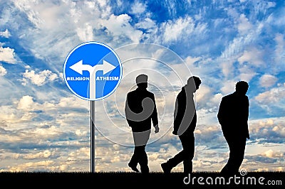 Atheism. Three men Atheists Stock Photo