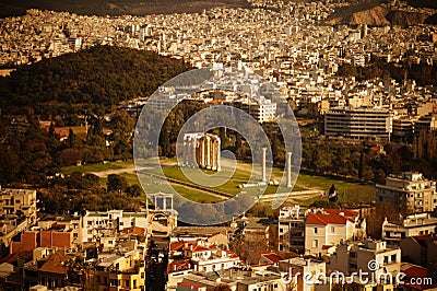 Athen Akropolis Parthenon Greece Blu Sky Amazing Stock Photo