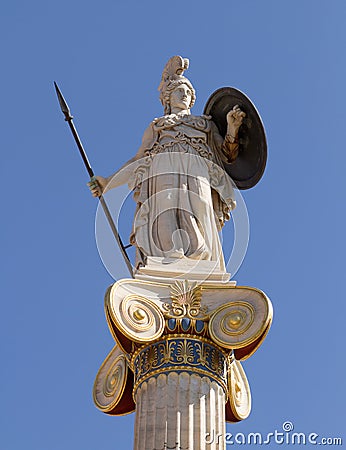 Athena Pallas statue in Greece Stock Photo