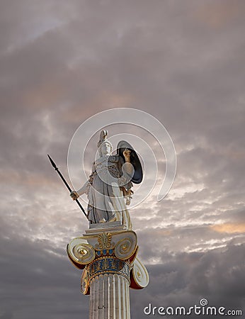 Athena statue, the goddess of wisdom and philosophy Stock Photo