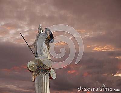 Athena statue, the goddess of wisdom and philosophy Stock Photo