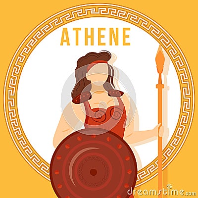 Athene orange social media post mockup Vector Illustration
