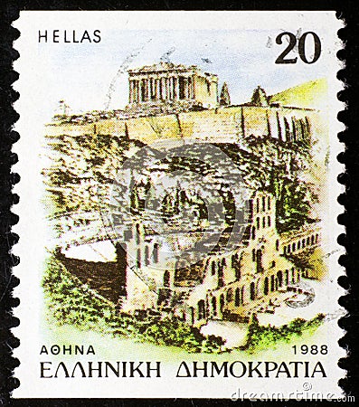 Athens, capital of the Attica Region and of Greece Editorial Stock Photo